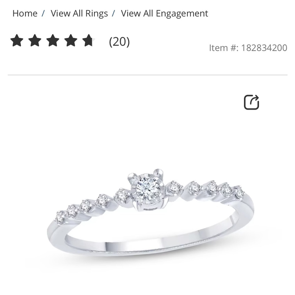 Gorgeous Kay Jewelry Diamond Ring. Size 7.